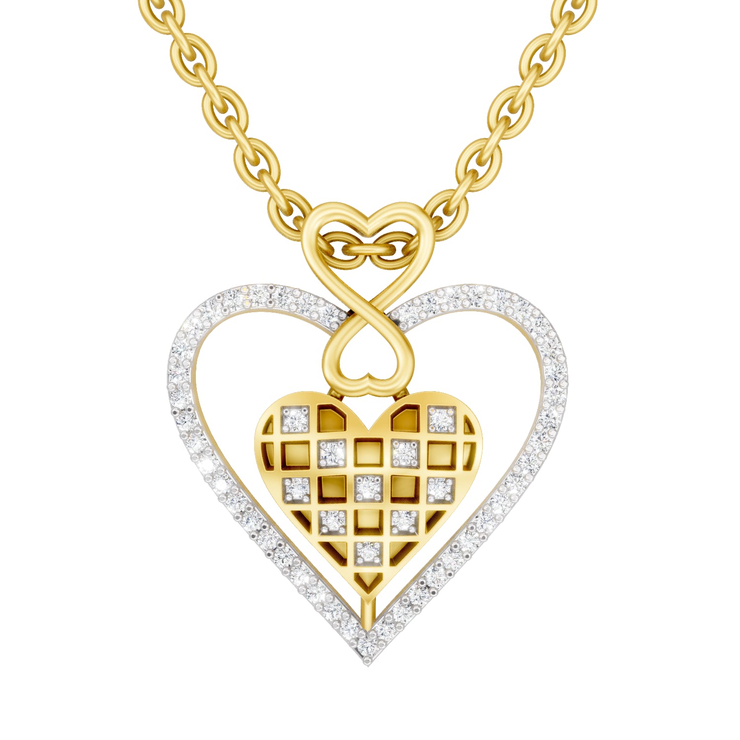 0.22 Carat | 925 Sterling Silver Gold Plated Leaf Cluster Diamond Pendant Necklace