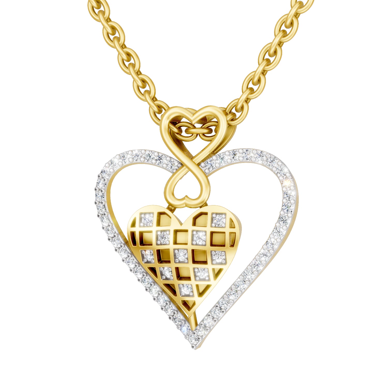 0.22 Carat | 925 Sterling Silver Gold Plated Leaf Cluster Diamond Pendant Necklace