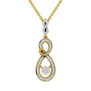 0.77 Round Shape | 925 Sterling Silver Gold Plated Infinity Bloom Pendant Necklace