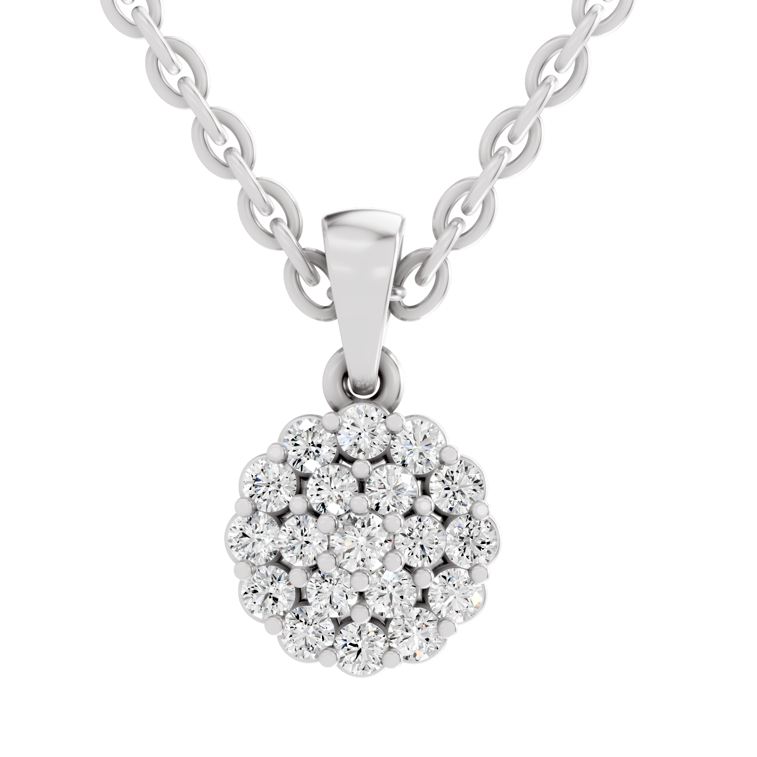 0.31 Carat Snowflake Halo Pendant | 14K White Gold