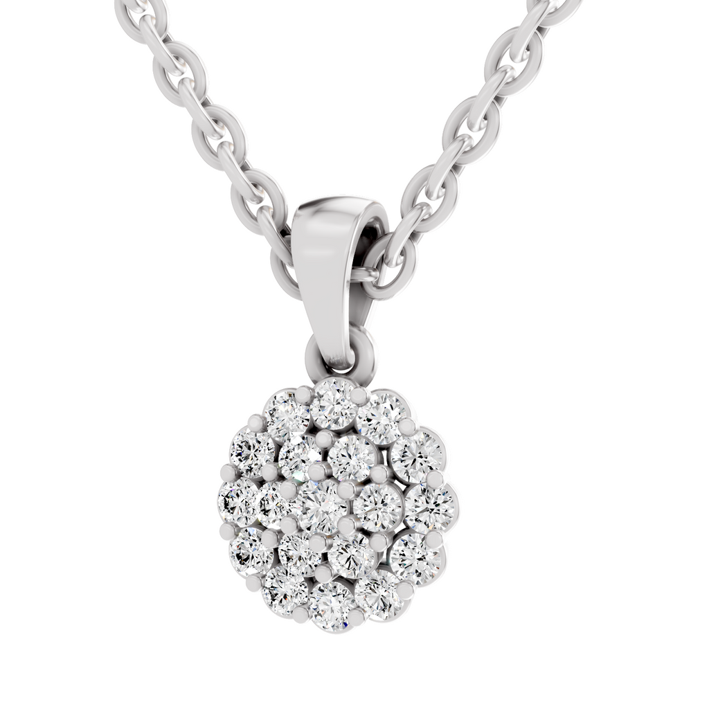 0.31 Carat Snowflake Halo Pendant | 14K White Gold