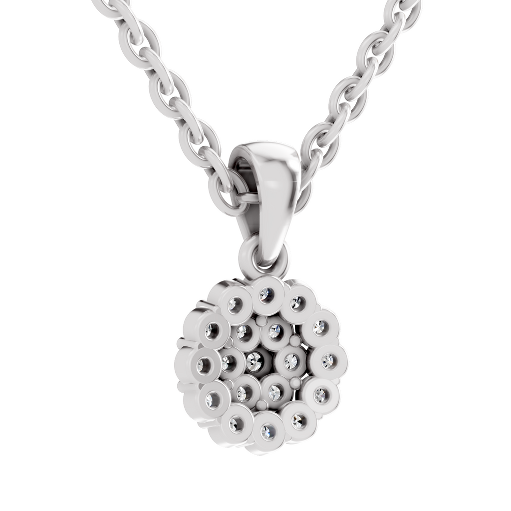 0.31 Carat Snowflake Halo Pendant | 14K White Gold