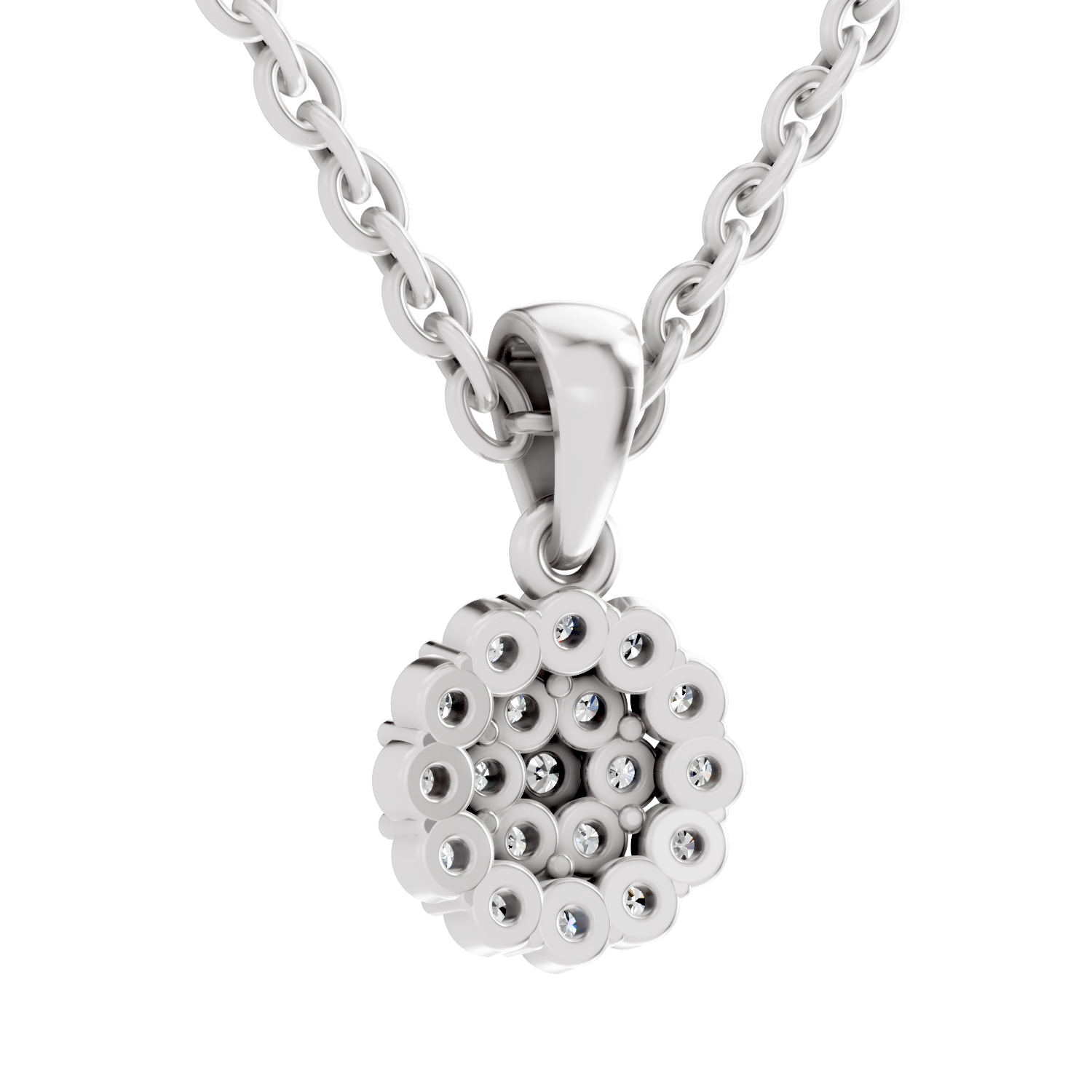 0.31 Carat Snowflake Halo Pendant | 14K White Gold