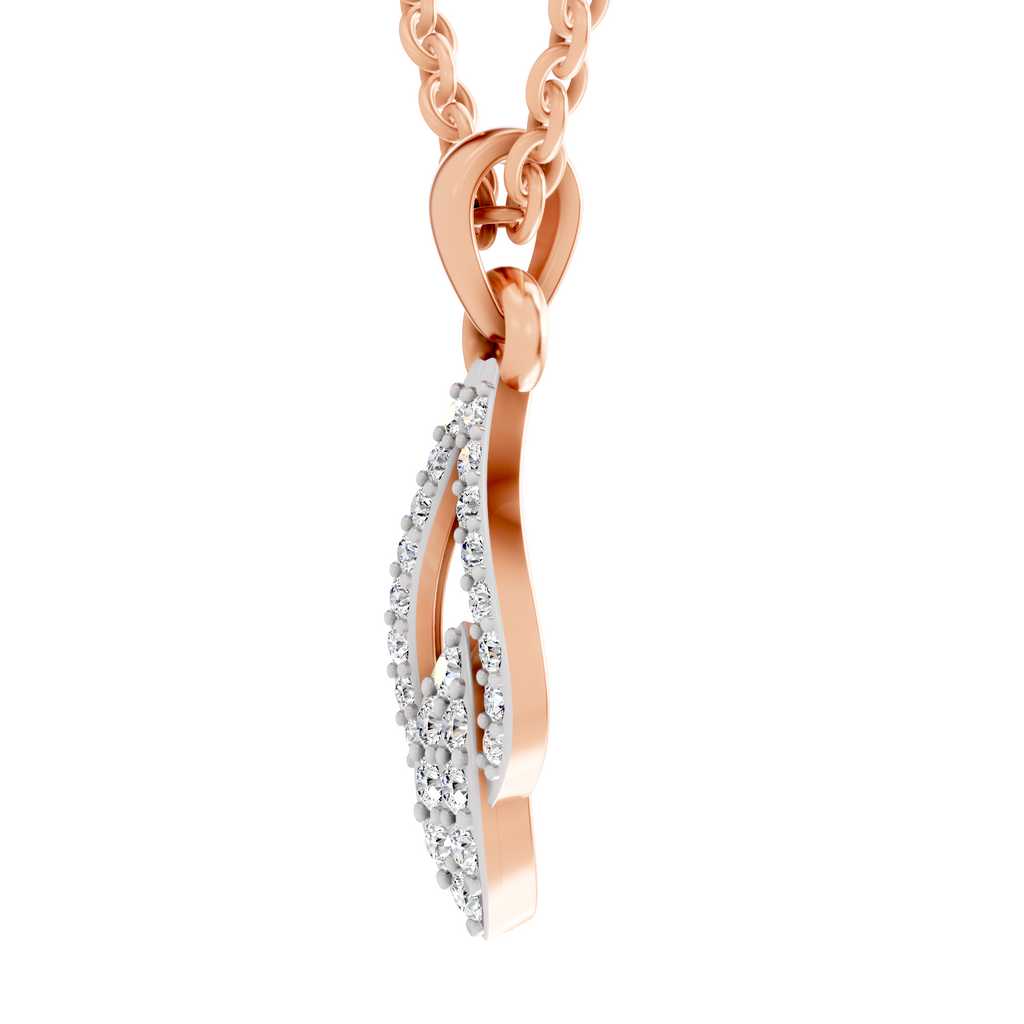 0.29 Carat Dewdrop Leaf Pendant | 14K Rose Gold