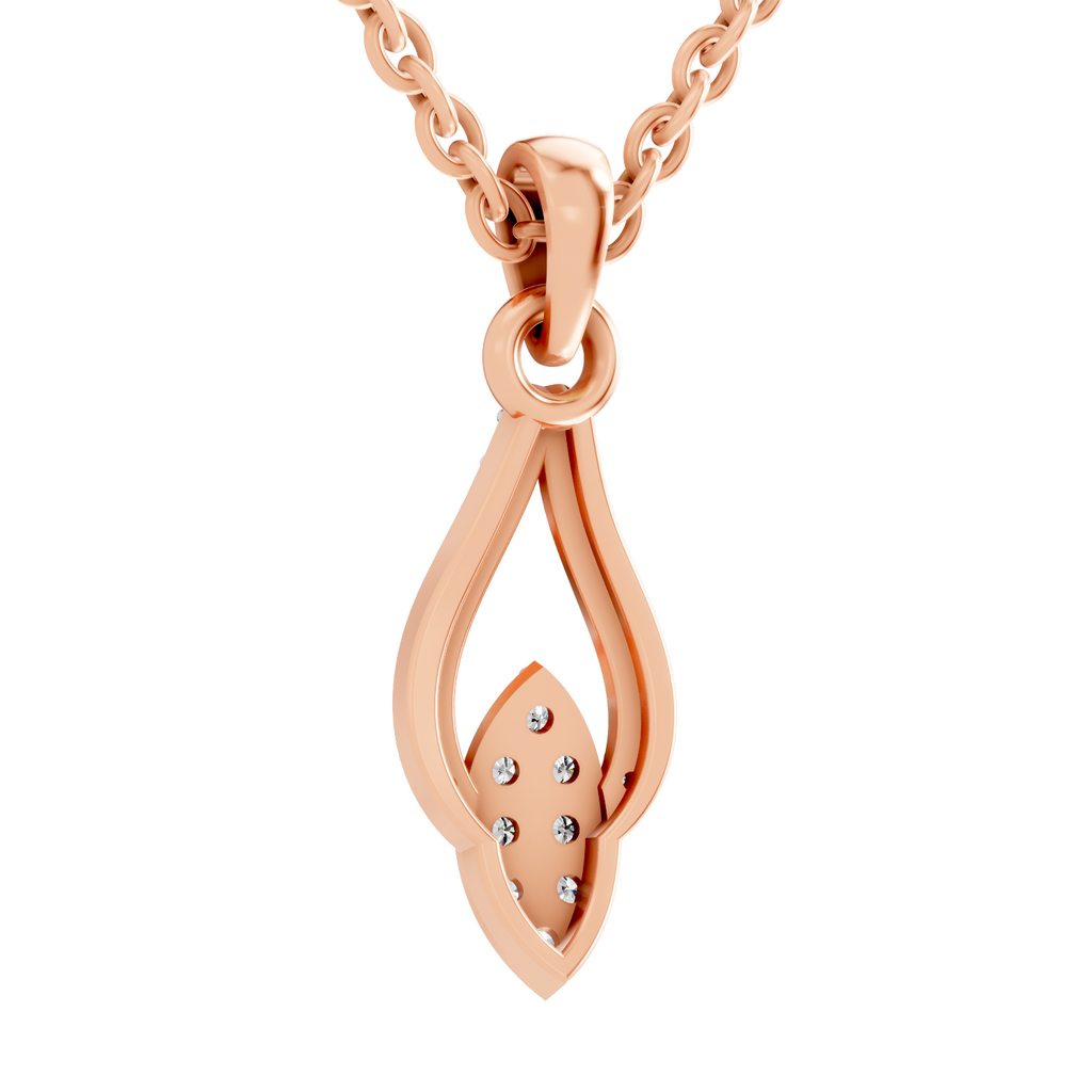0.29 Carat Dewdrop Leaf Pendant | 14K Rose Gold