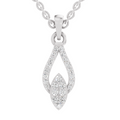 0.29 Carat Dewdrop Leaf Pendant | 14K White Gold