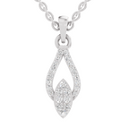 0.29 Carat Dewdrop Leaf Pendant | 14K White Gold