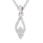 0.29 Carat Dewdrop Leaf Pendant | 14K White Gold