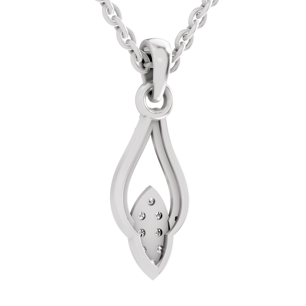 0.29 Carat Dewdrop Leaf Pendant | 14K White Gold