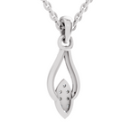 0.29 Carat Dewdrop Leaf Pendant | 14K White Gold