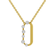 0.31 Round Shape | 925 Sterling Silver Gold Plated Fashion Pendant Necklace