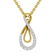 0.44 Round Shape | 925 Sterling Silver Gold Plated Infinity Pendant Necklace