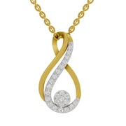 0.4 Round Shape | 925 Sterling Silver Gold Plated Infinity Pendant Necklace