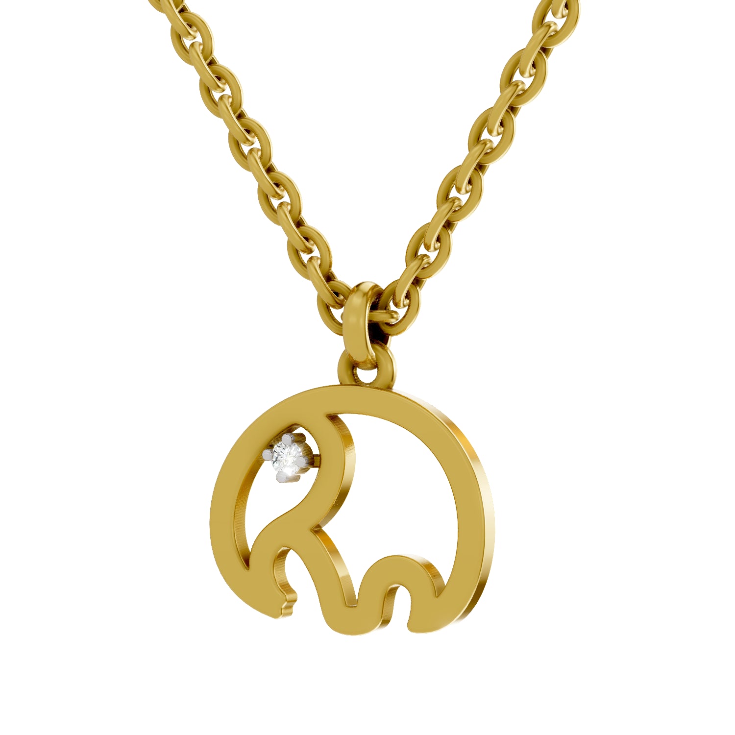 0.01 Carat| 925 Sterling Silver Gold Plated Kid's Pendant Necklace