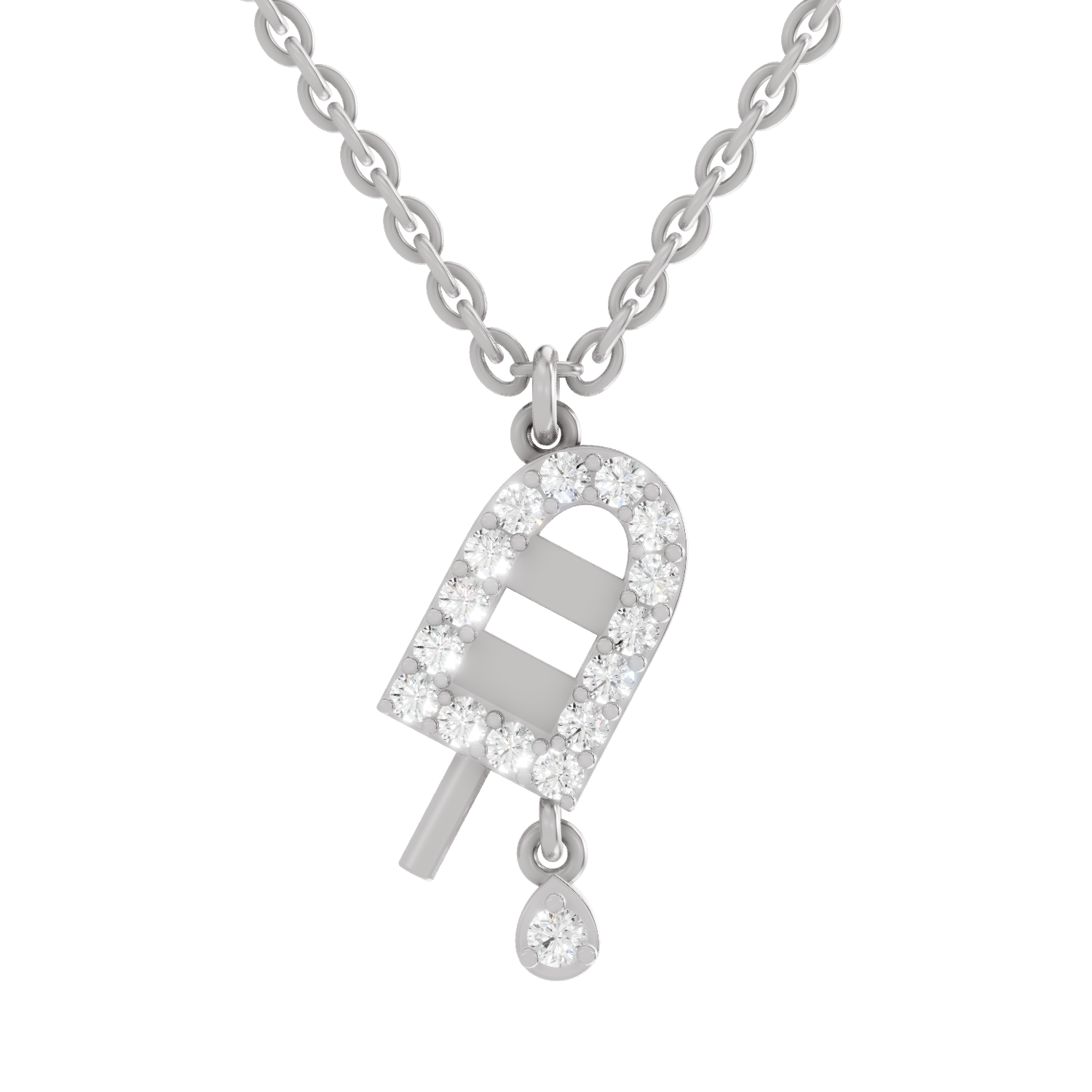 0.31 Carat Popsicle Pendant | 14K White Gold