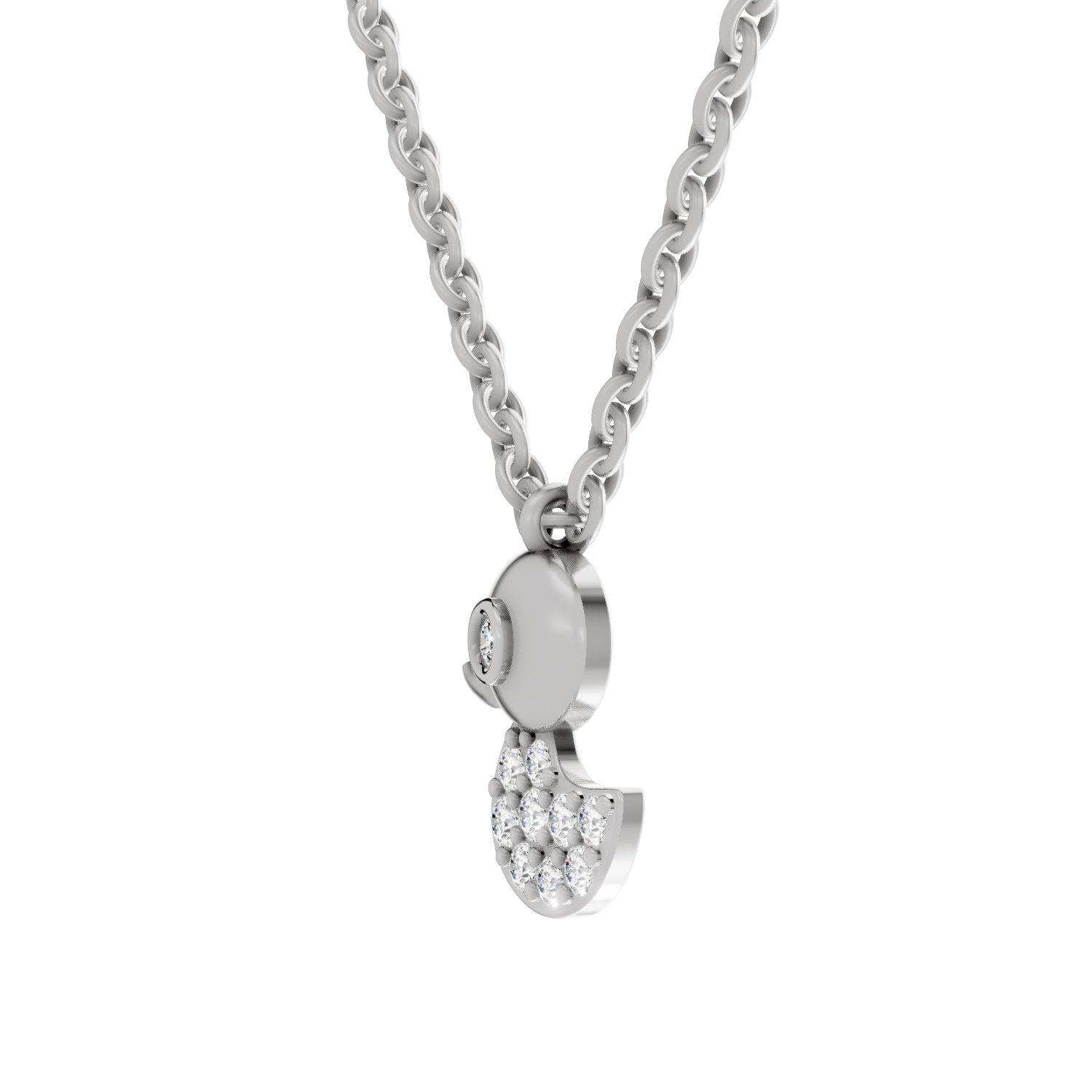 0.18 Carat Pave-Set Rubber Ducky Pendant | 14K White Gold