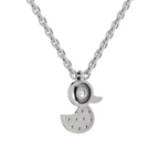 0.18 Carat Pave-Set Rubber Ducky Pendant | 14K White Gold