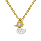 0.18 Carat Pave-Set Rubber Ducky Pendant | 14K Yellow Gold