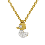 0.18 Carat Pave-Set Rubber Ducky Pendant | 14K Yellow Gold