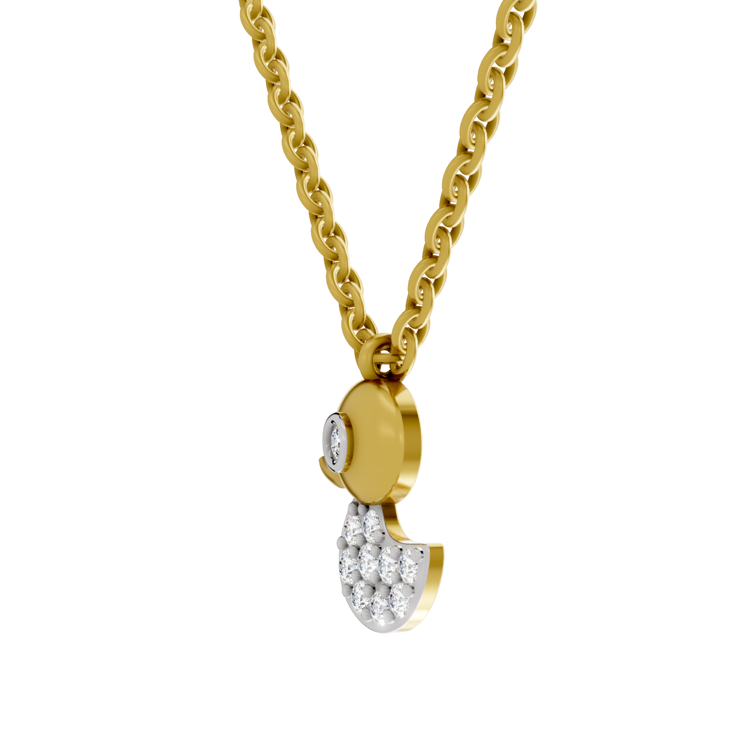 0.18 Carat Pave-Set Rubber Ducky Pendant | 14K Yellow Gold