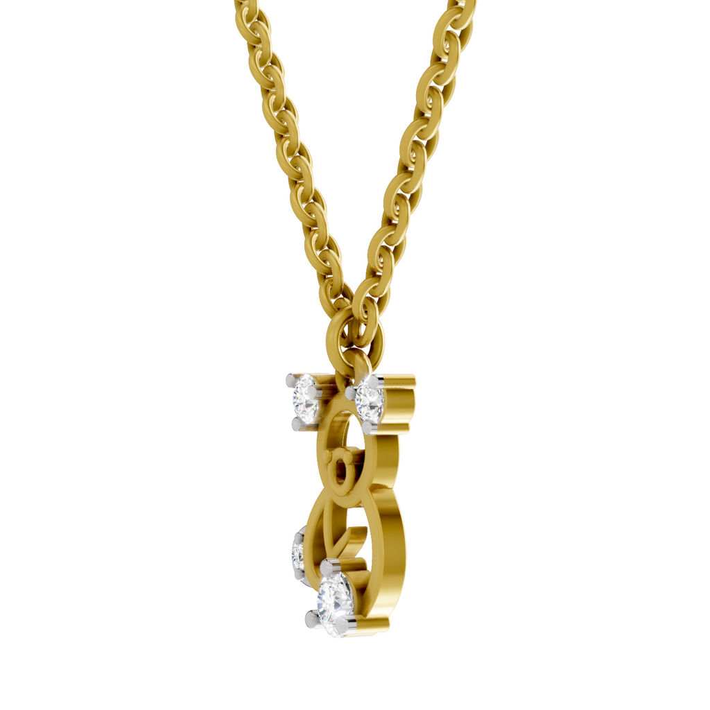 0.18 Carat Little Spark Bear Pendant | 14K Yellow Gold