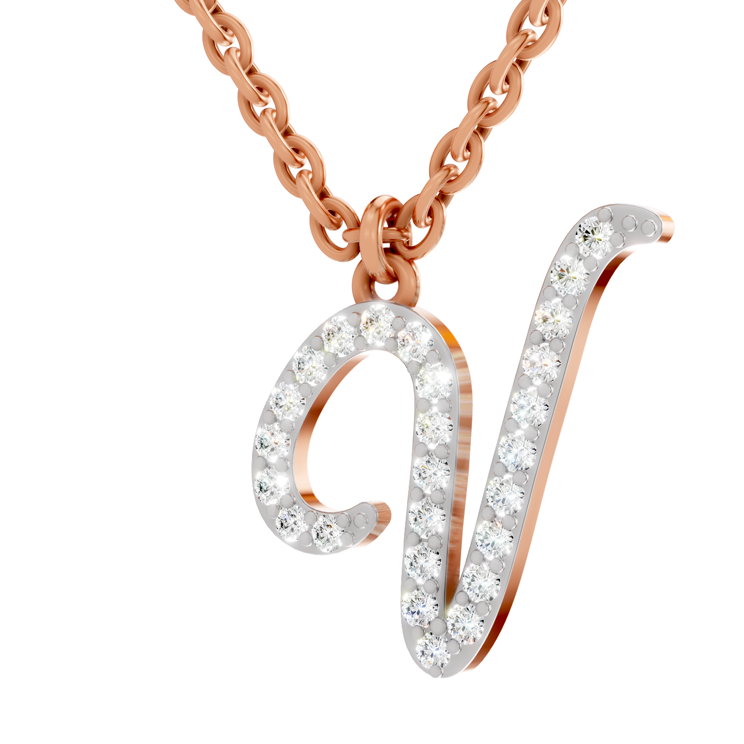 0.31 Carat Velvet V Pendant | 14K Rose Gold