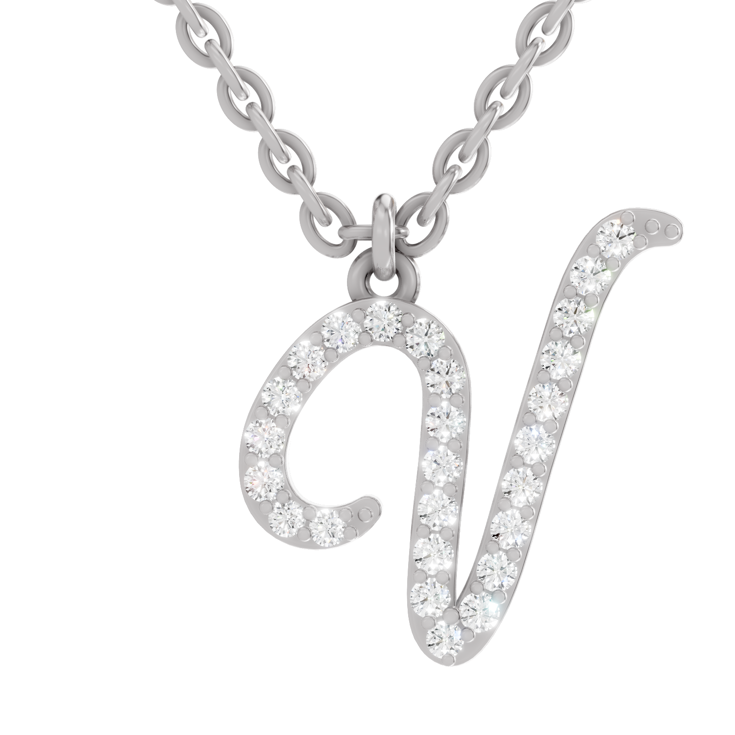 0.31 Carat Velvet V Pendant | 14K White Gold