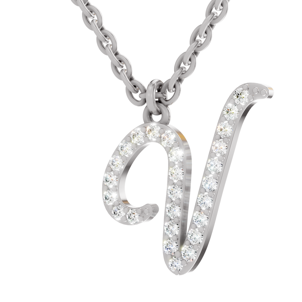 0.31 Carat Velvet V Pendant | 14K White Gold