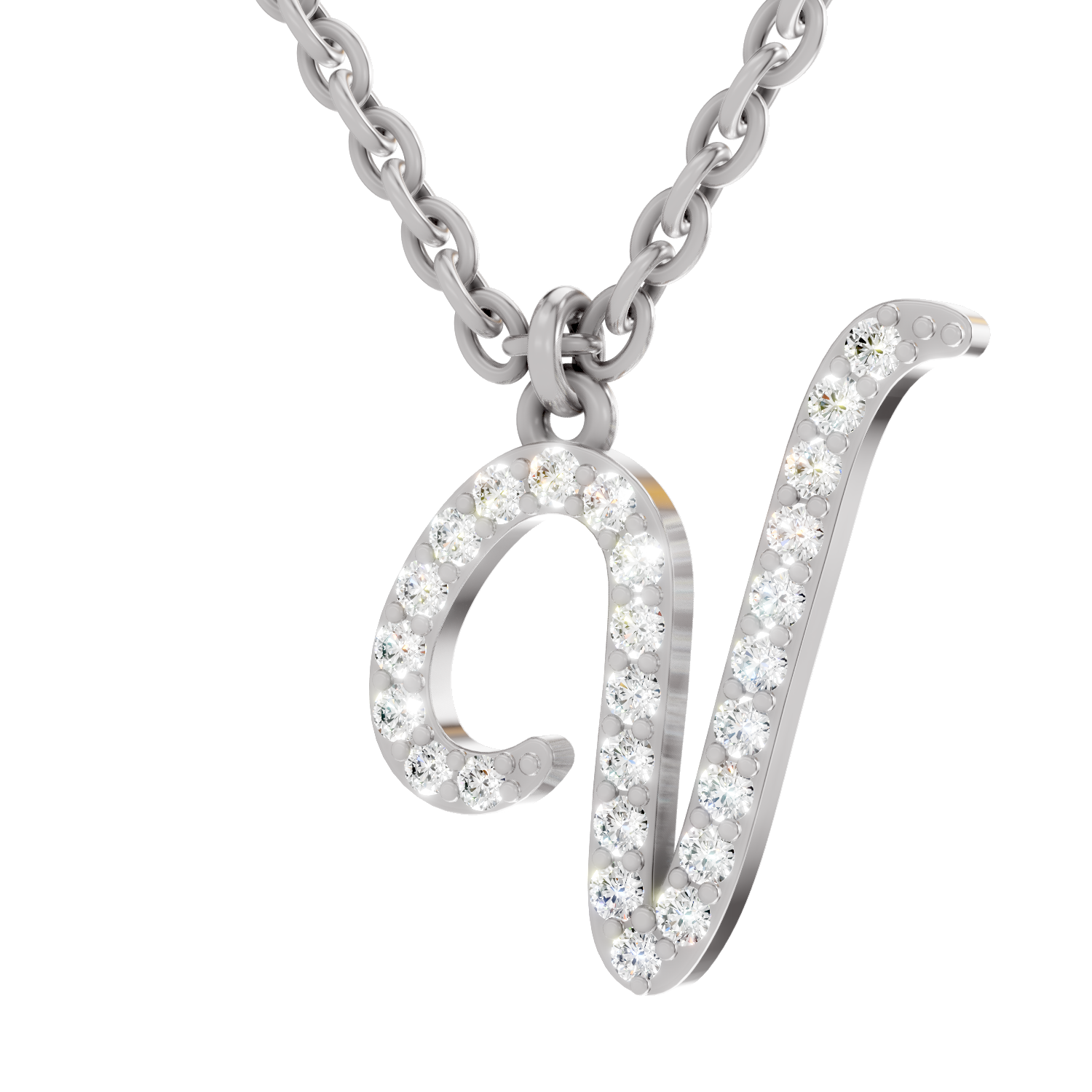 0.31 Carat Velvet V Pendant | 14K White Gold