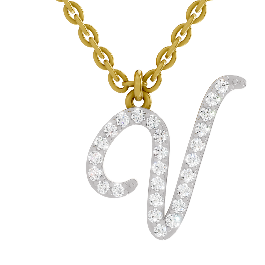 0.31 Carat Velvet V Pendant | 14K Yellow Gold