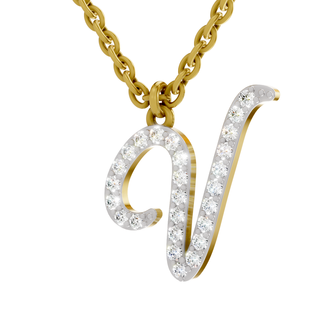 0.31 Carat Velvet V Pendant | 14K Yellow Gold