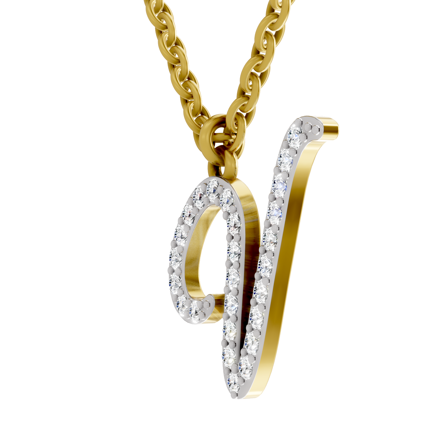 0.31 Carat Velvet V Pendant | 14K Yellow Gold