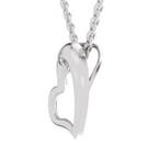0.11 Carat Heart Floating Solitaire Pendant | 14K White Gold