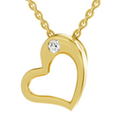 0.11 Carat Heart Floating Solitaire Pendant | 14K Yellow Gold