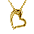 0.11 Carat Heart Floating Solitaire Pendant | 14K Yellow Gold