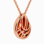 0.06 Carat Round Swirl Pendant | 14K Rose Gold