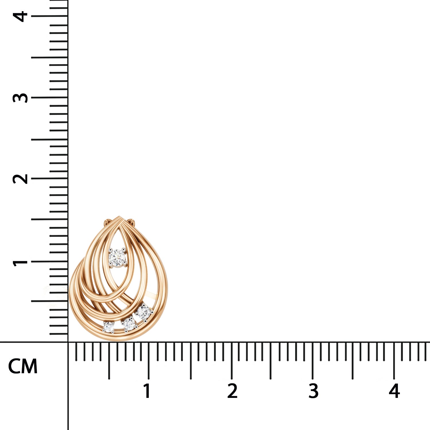 0.06 Carat Round Swirl Pendant | 14K Rose Gold