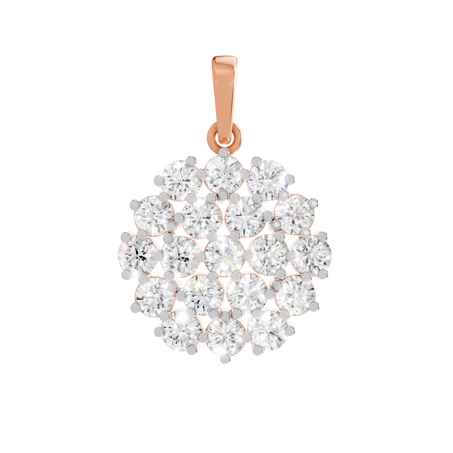 0.33 Carat Medallion Cluster Pendant | 14K Rose Gold