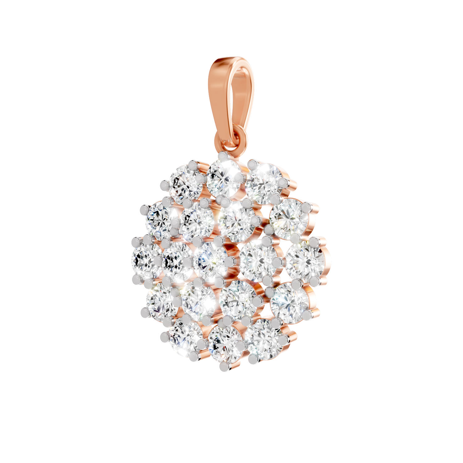 0.33 Carat Medallion Cluster Pendant | 14K Rose Gold