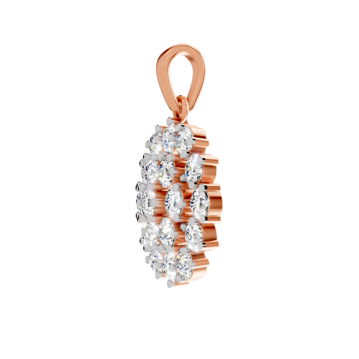 0.33 Carat Medallion Cluster Pendant | 14K Rose Gold