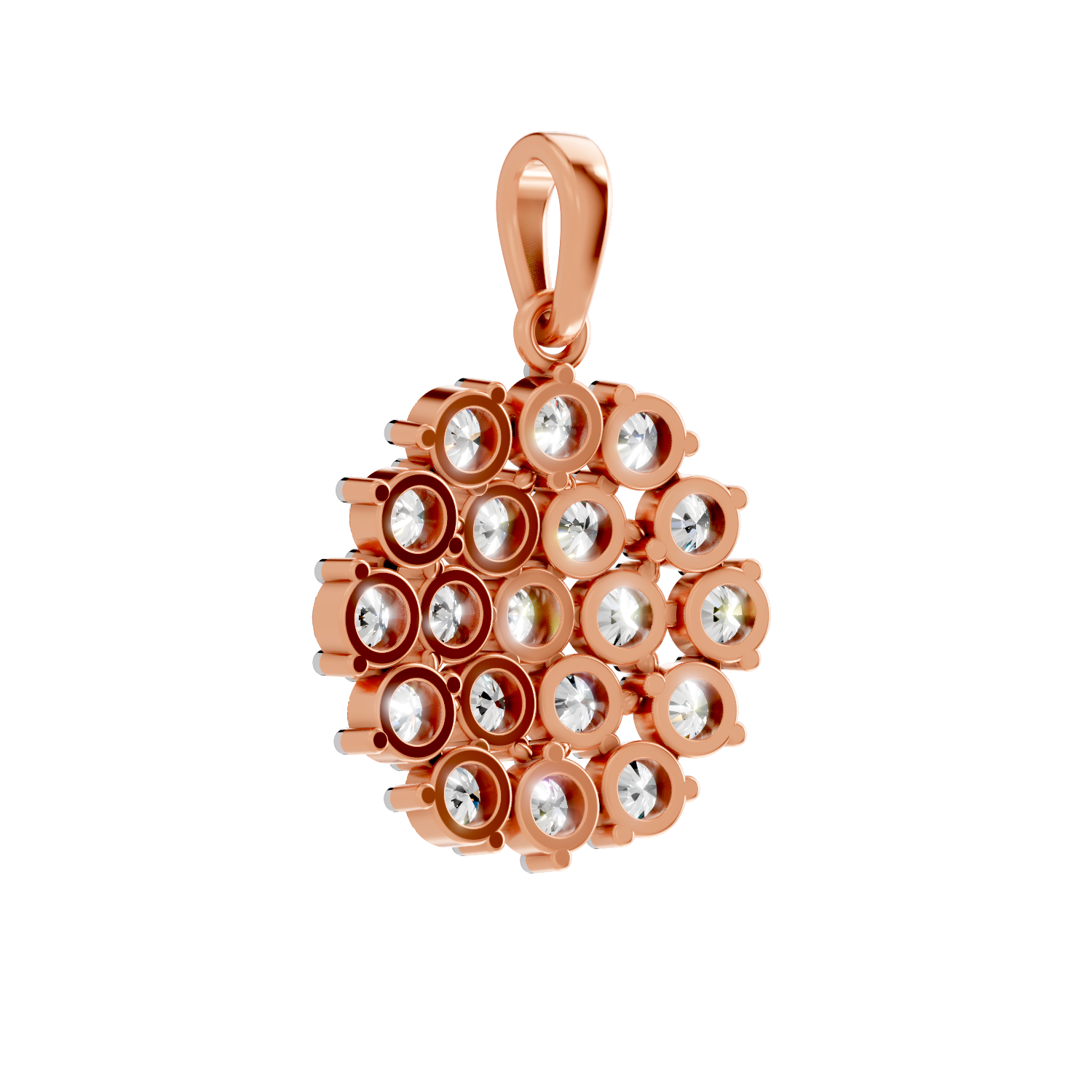 0.33 Carat Medallion Cluster Pendant | 14K Rose Gold