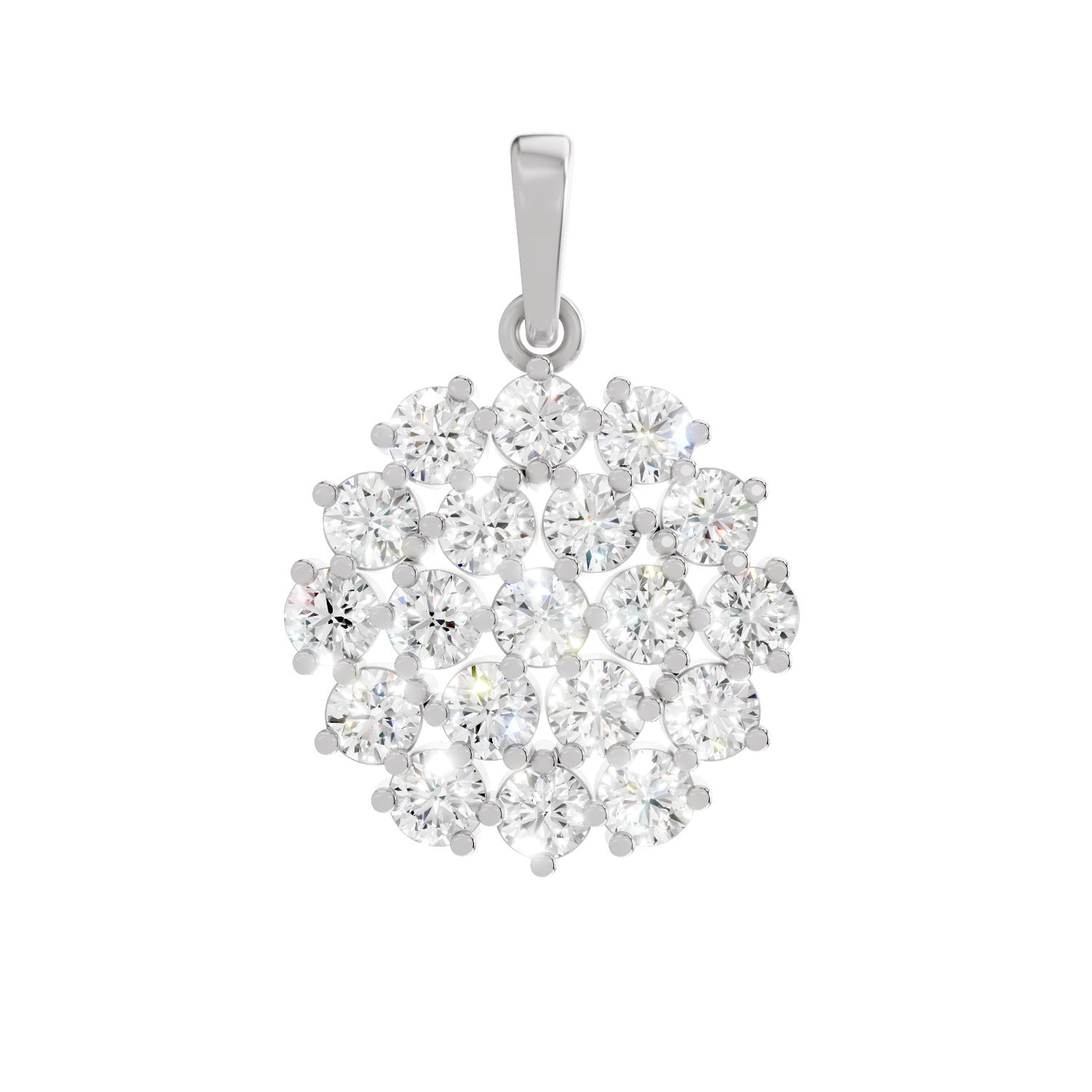0.33 Carat Medallion Cluster Pendant | 14K White Gold