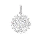 0.33 Carat Medallion Cluster Pendant | 14K White Gold