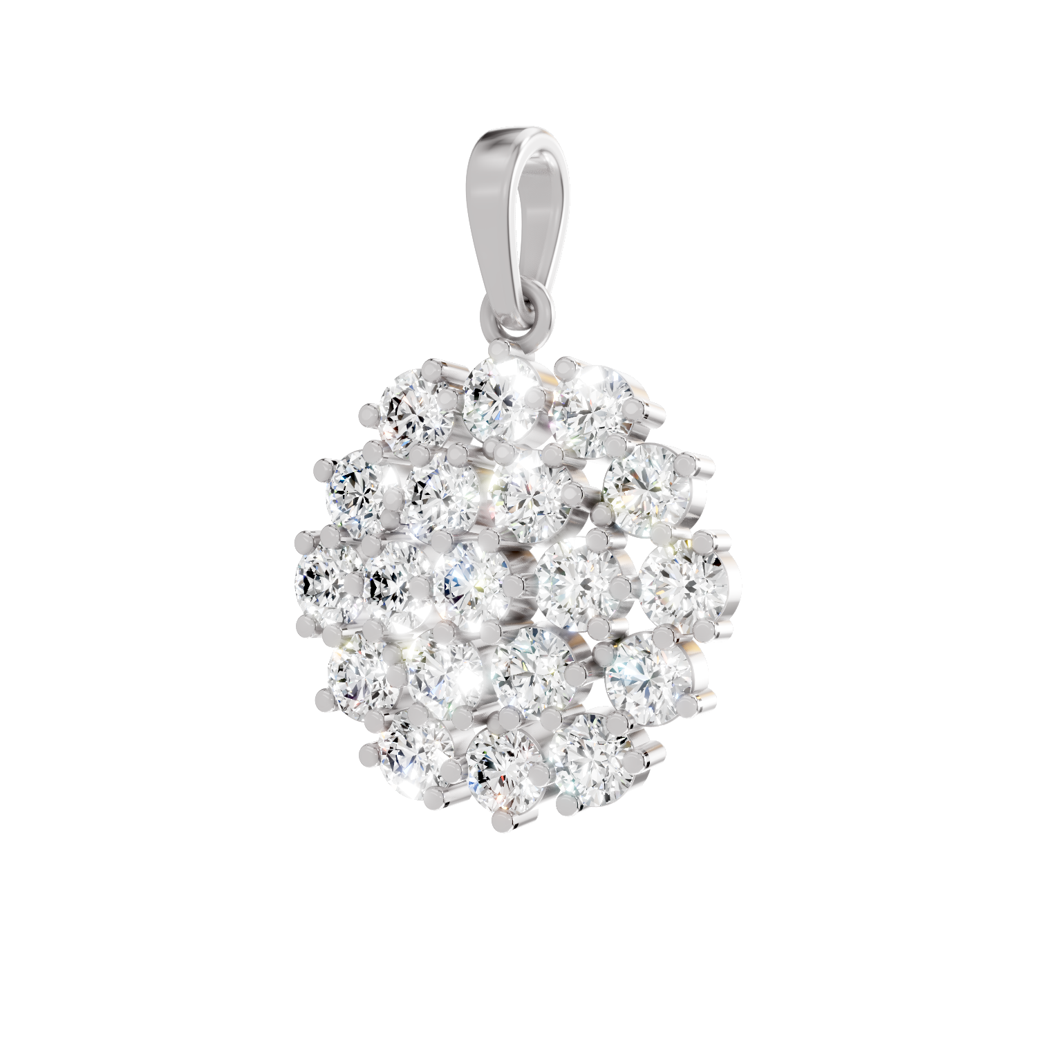 0.33 Carat Medallion Cluster Pendant | 14K White Gold