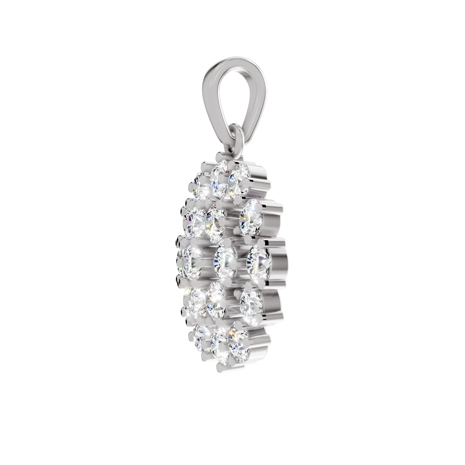0.33 Carat Medallion Cluster Pendant | 14K White Gold