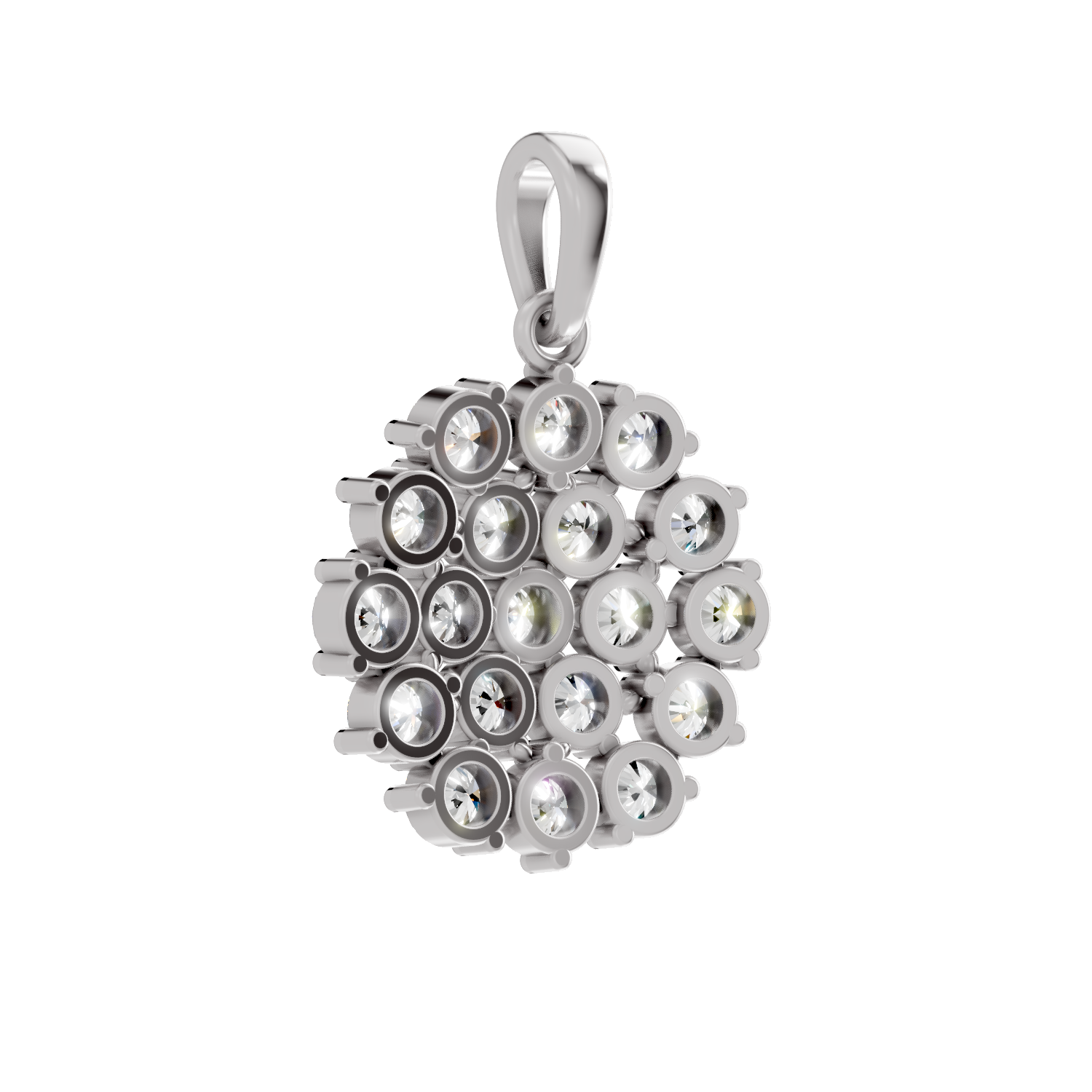 0.33 Carat Medallion Cluster Pendant | 14K White Gold