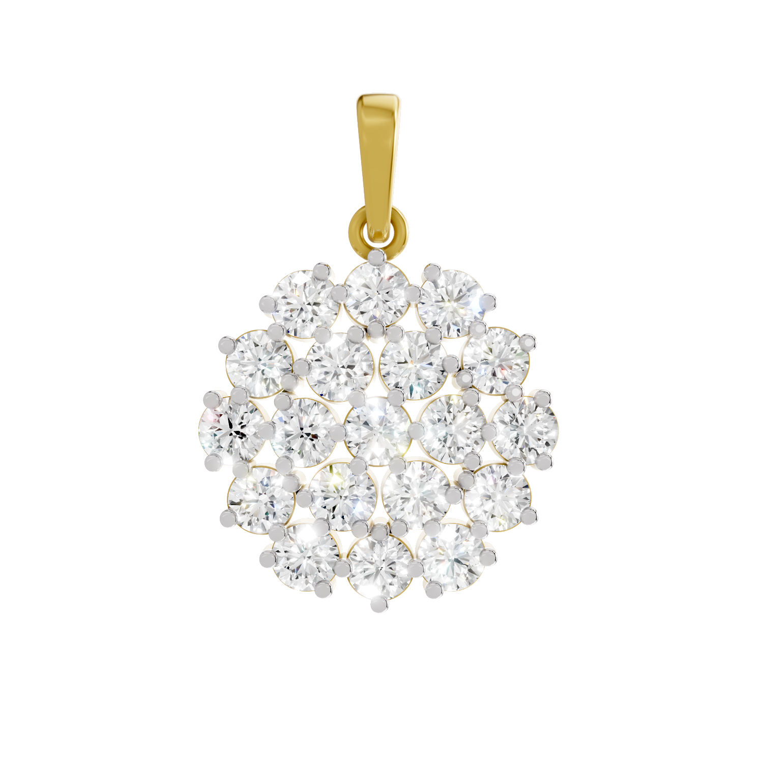 0.33 Carat Medallion Cluster Pendant | 14K Yellow Gold