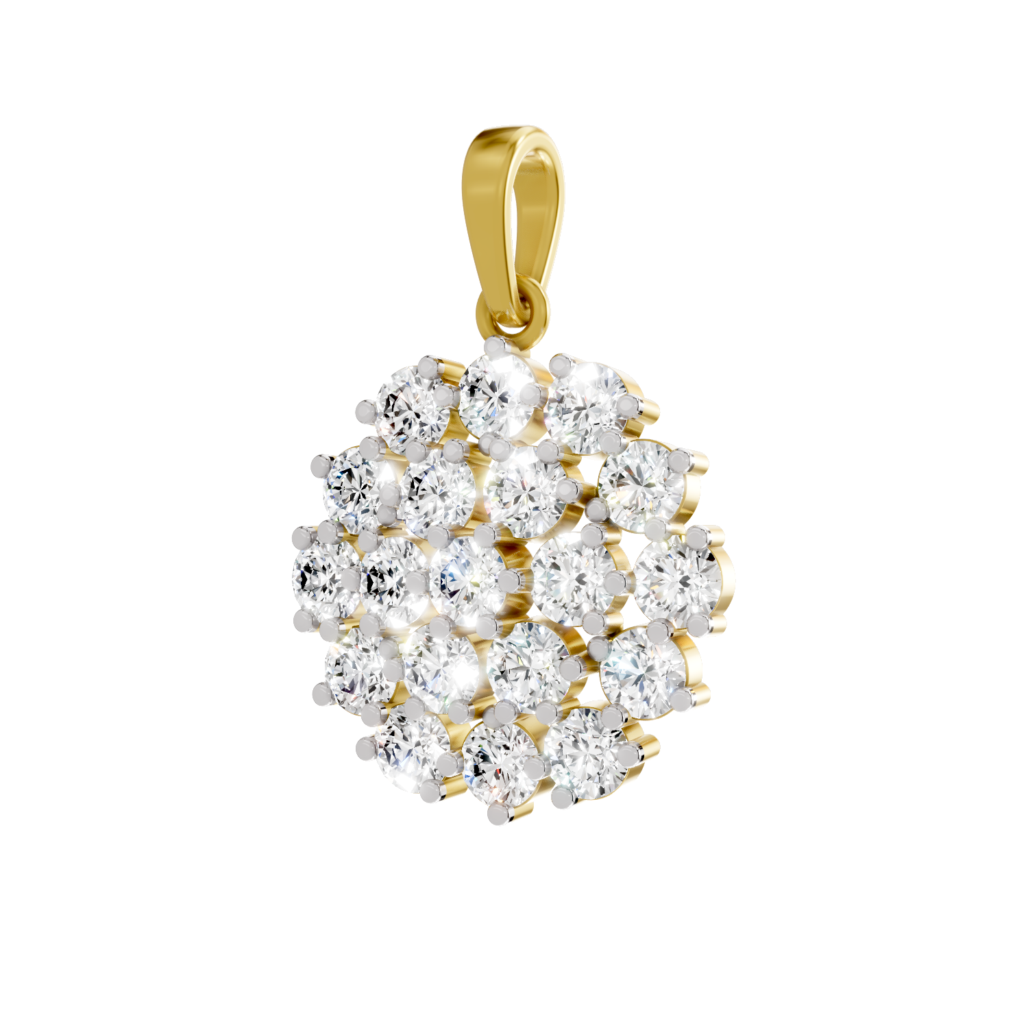 0.33 Carat Medallion Cluster Pendant | 14K Yellow Gold