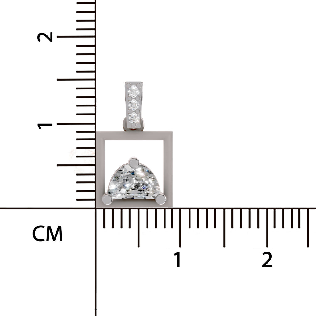 0.29 Carat Half-Moon Frame Pendant | 14K White Gold
