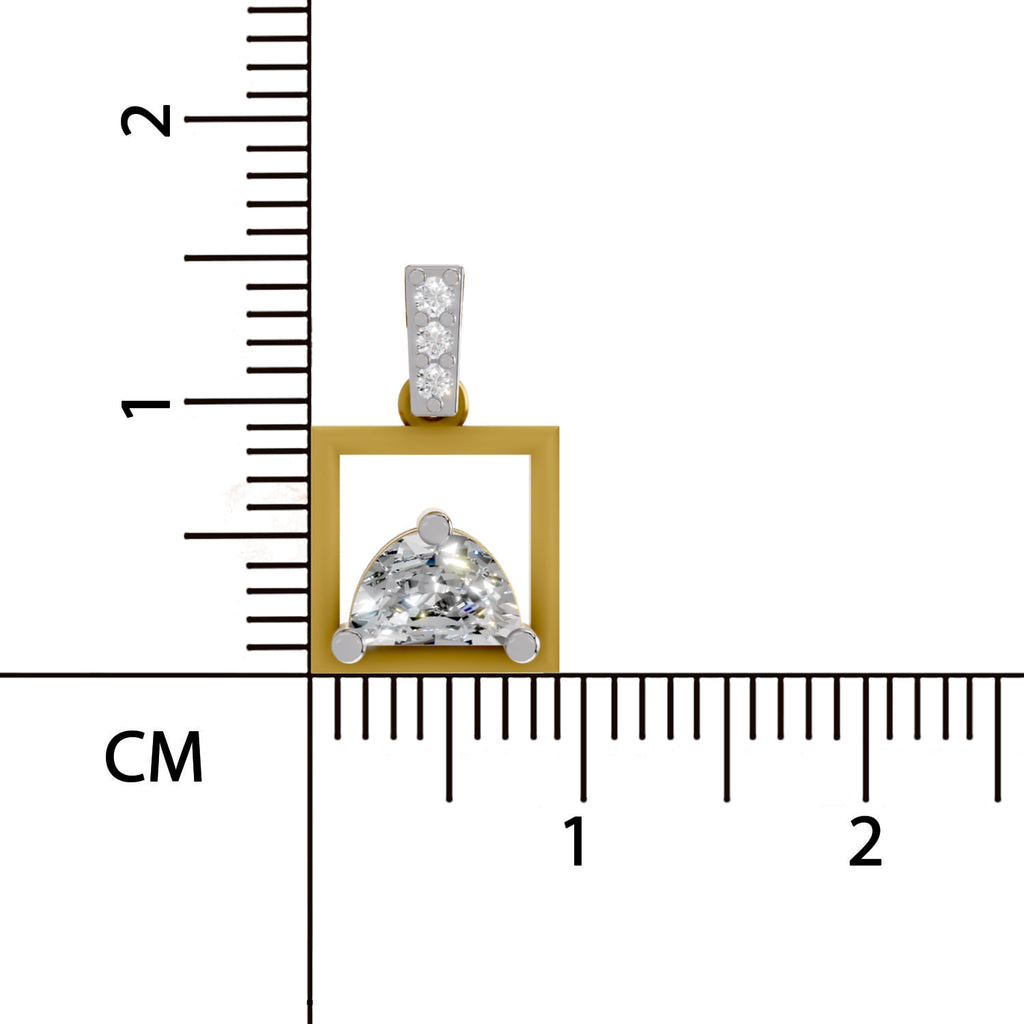 0.29 Carat Half-Moon Frame Pendant | 14K Yellow Gold